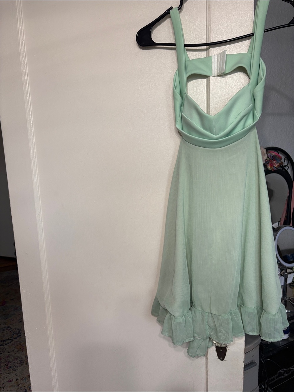 Mint Green Sleeveless Fit-and-Flare Dress